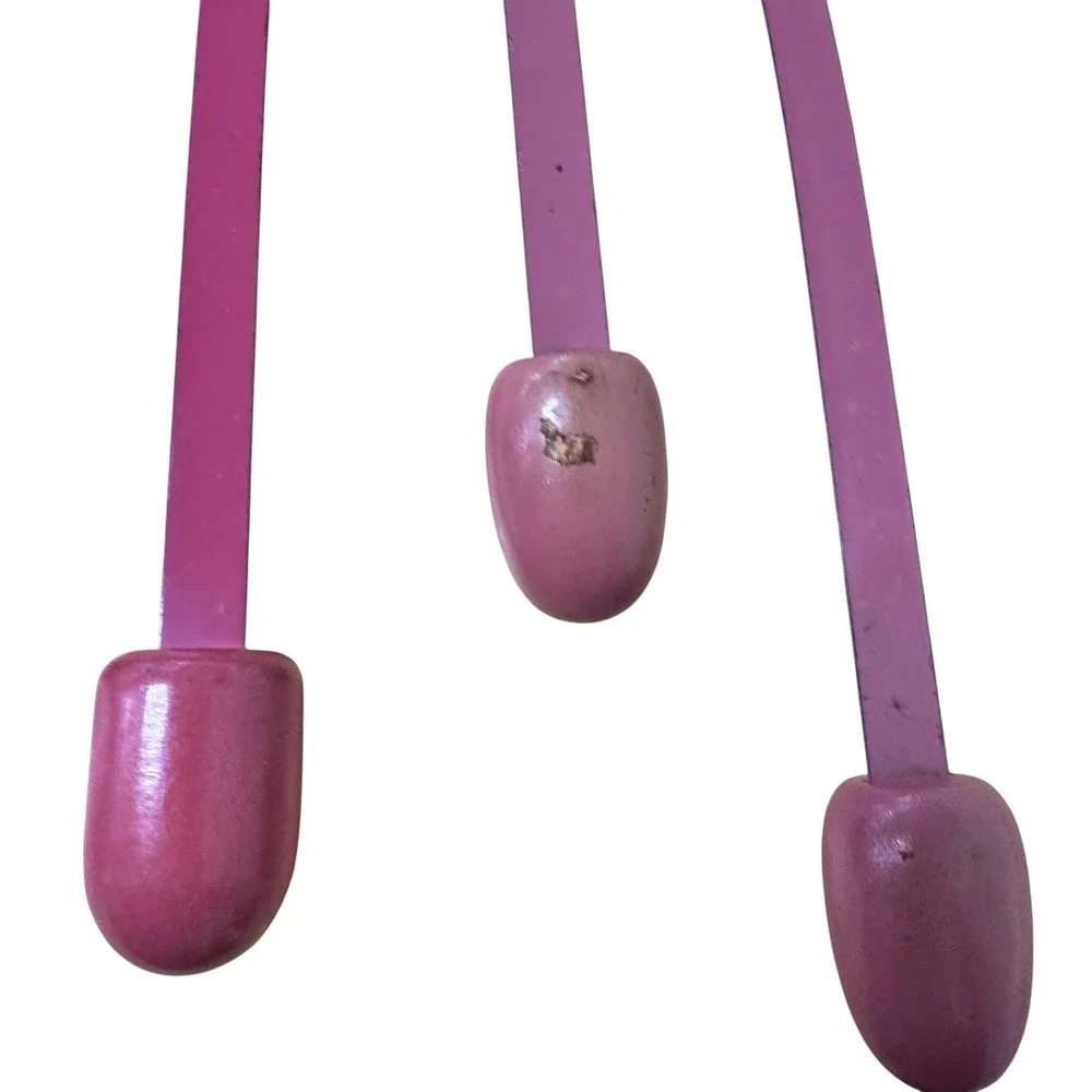 Vintage Lot of 11 Painted Wood Shoe Trees Shapers Pink Blue Mid Century Retro